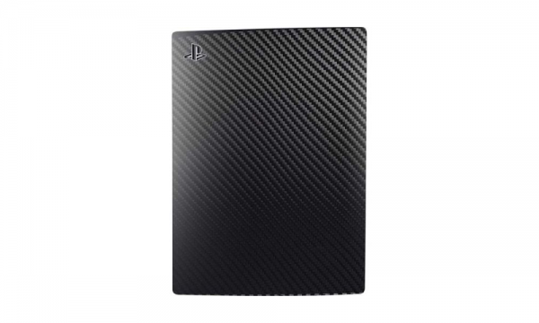 Carbon Skins passend für PS5 Digital Version in schwarz mit 3D Effekt
