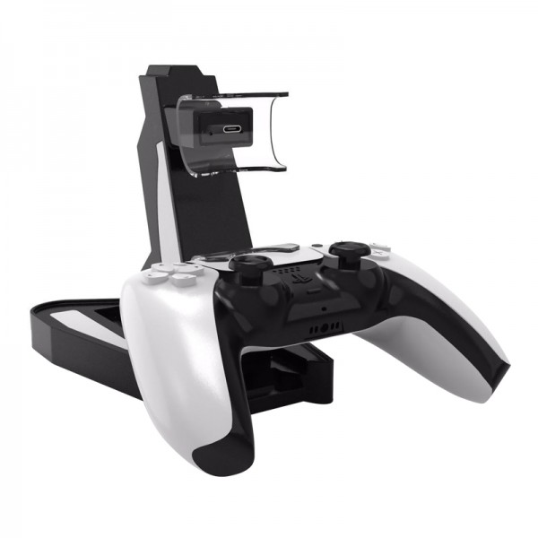 Twin Ladestation passend für PS5 Wireless Controller mit visueller LED Ladestandsanzeige