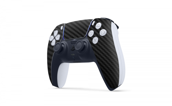 Carbon Skins passend für PS5 Digital Version in schwarz mit 3D Effekt